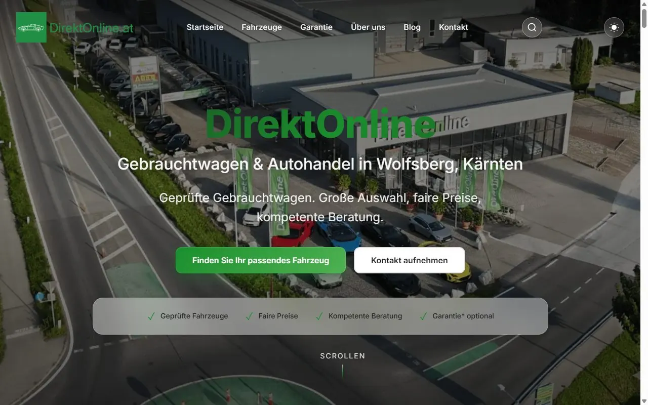 Startseite von DirektOnline, Wolfsberg